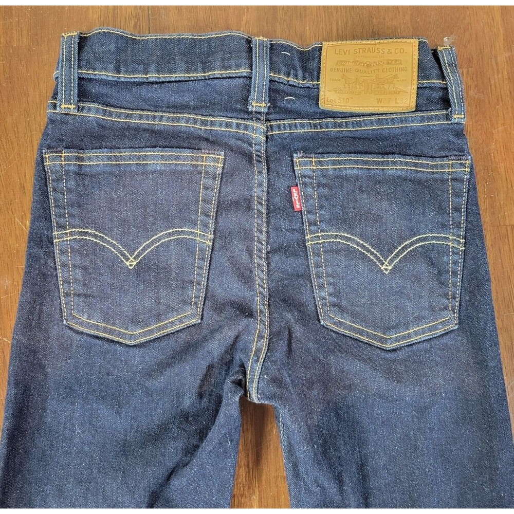 Levi's Big E Premium Jeans 510 Straight Size 27 Dark Wash